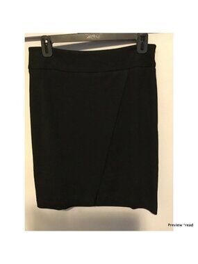 Black Pencil Skirt with Front Slit - Classic Office Shape